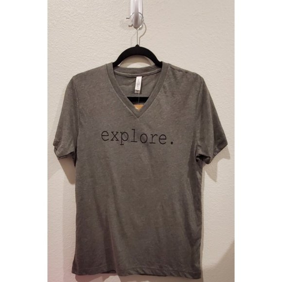 BELLA CANVAS Explore Grey T-Shirt - Picture 1 of 3